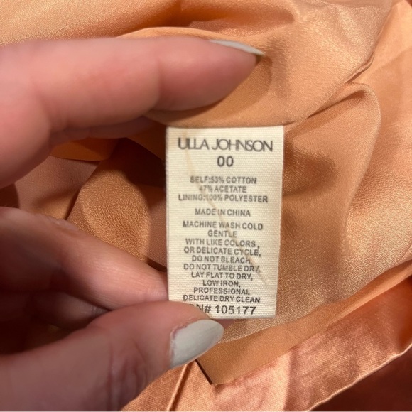 ULLA JOHNSON Silvana dress in Copper sz 00 midi satin boho cocktail long sleeve - Picture 12 of 14
